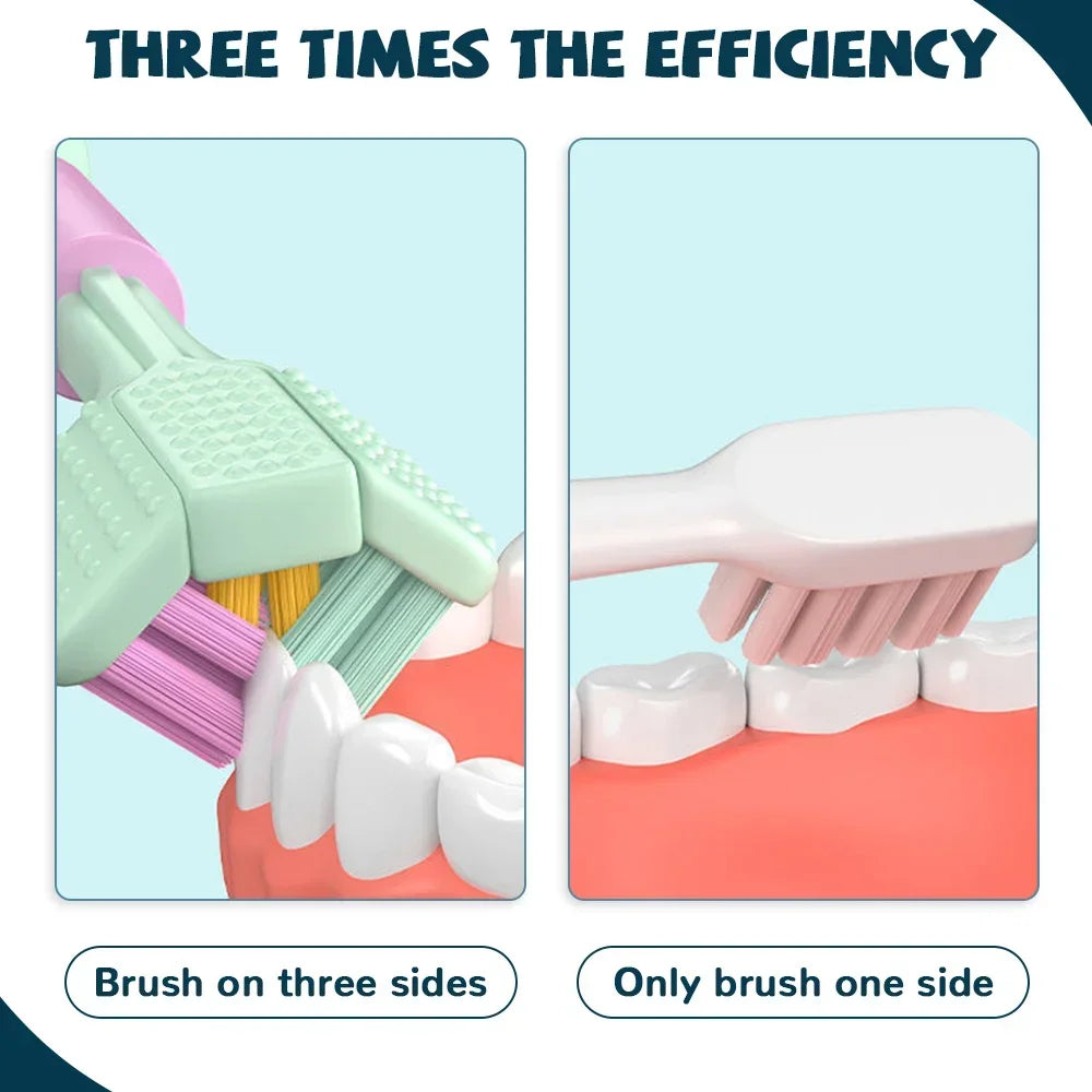 Three Sided Soft Hair Tooth Toothbrush