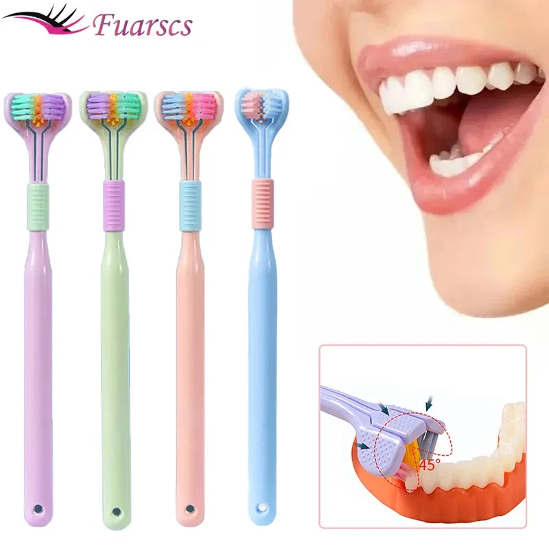 Three Sided Soft Hair Tooth Toothbrush