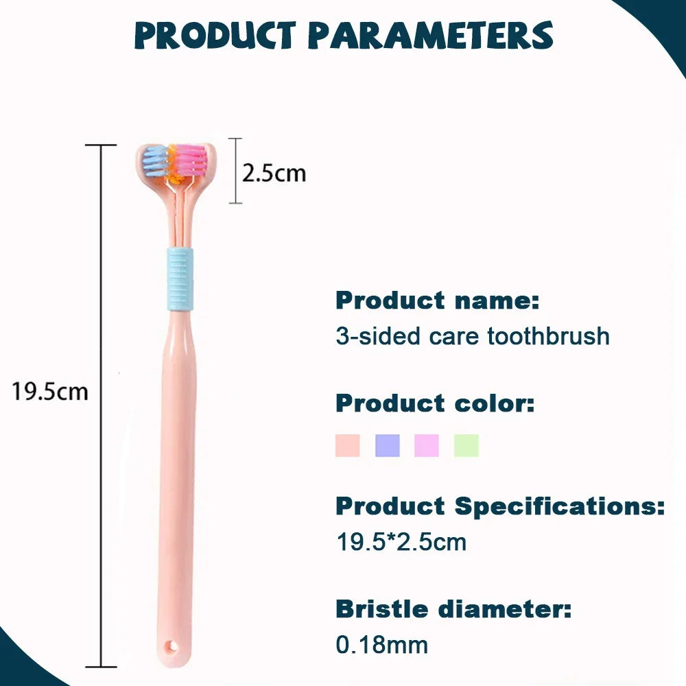 Three Sided Soft Hair Tooth Toothbrush